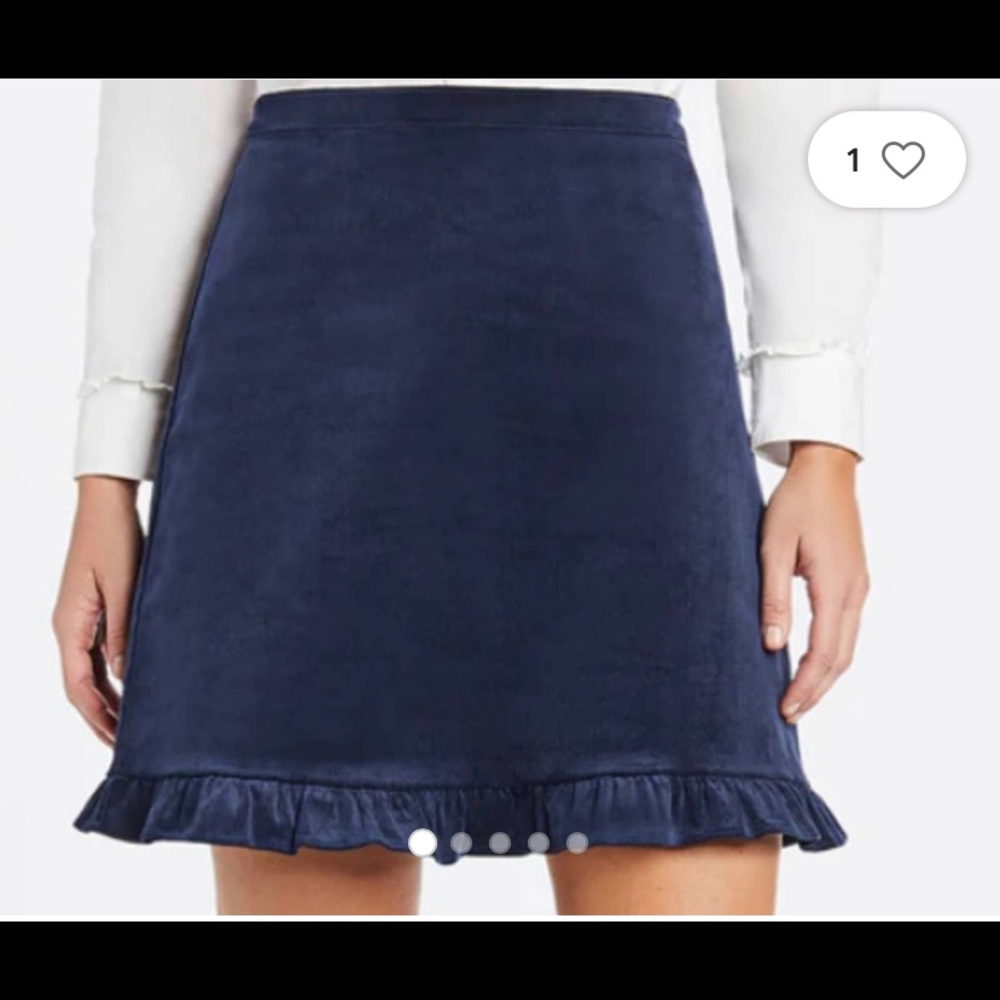 Draper James Corduroy Ruffle Hem Skirt Navy